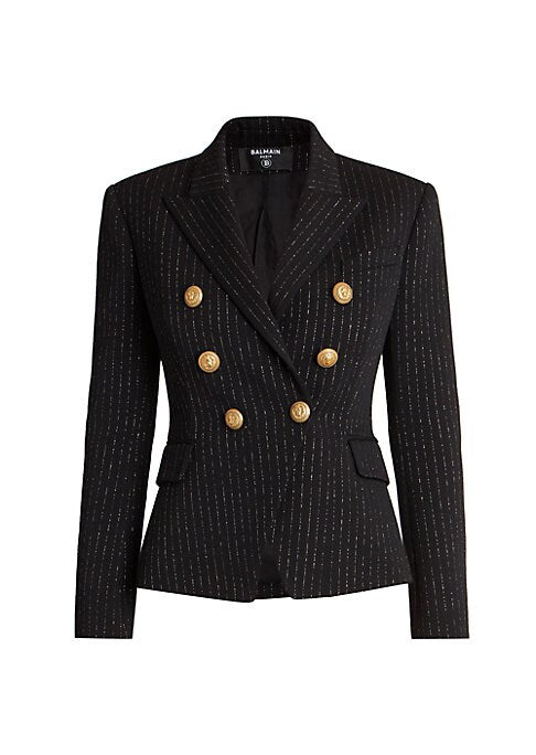 Luxe Metallic Wool Blazer