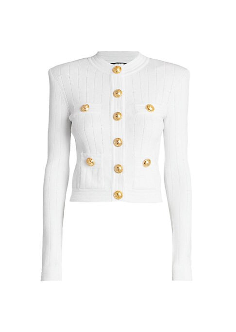 Chic Gold Button Cardigan