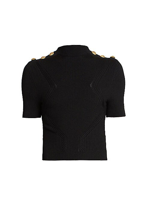 Chic Buttoned Mock Top