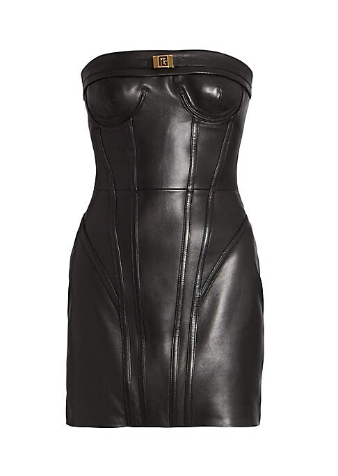 Sultry Leather Mini Dress