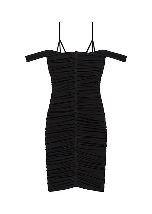 Chic Ruched Bardot Dress