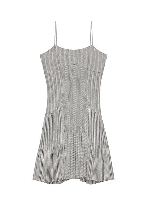 Textured Pleat Mini Dress