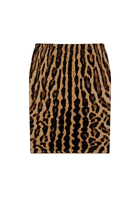 Leopard Knit Mini Skirt