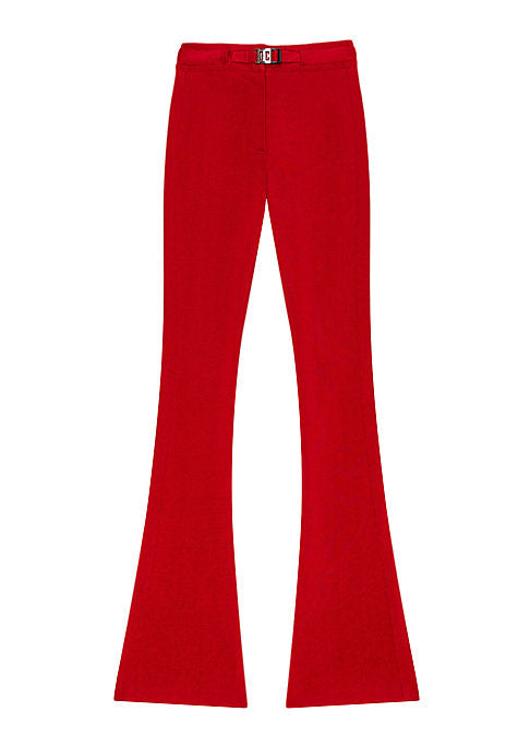 Flare Belted Knit Trousers