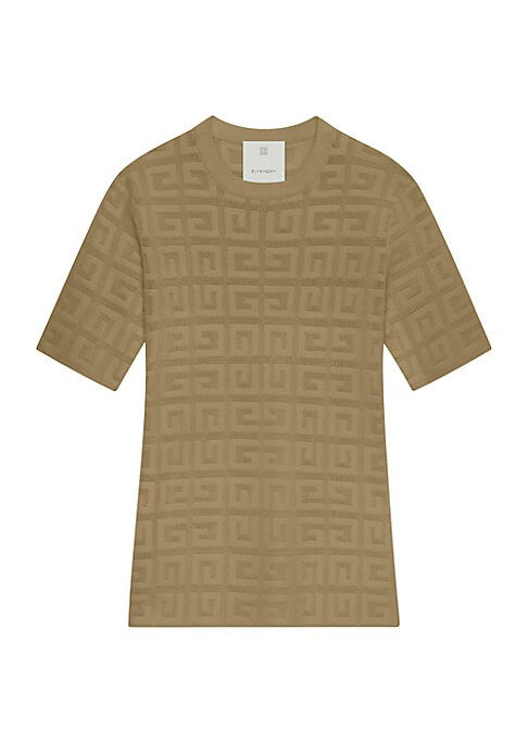 Chic Jacquard Short Sleeve Sweater