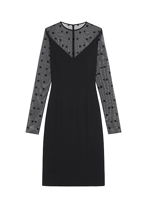 Chic Dual-Fabric Dress