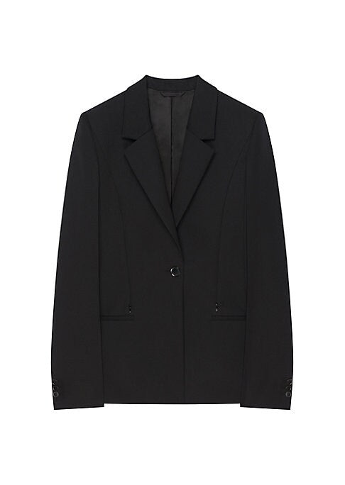 Structured Wool Cape Blazer