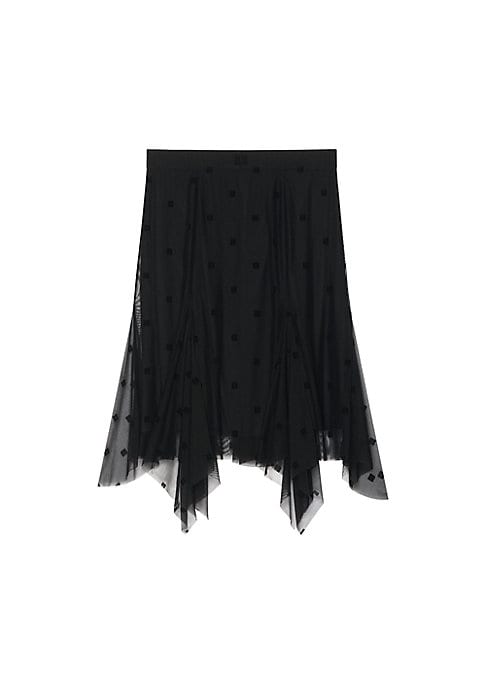 Tulle Ruffle Midi Skirt