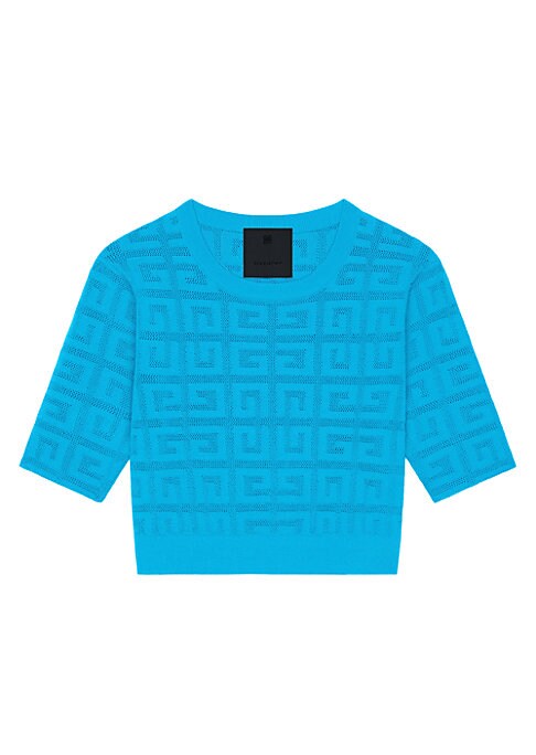 Lace-Patterned Cropped Knit