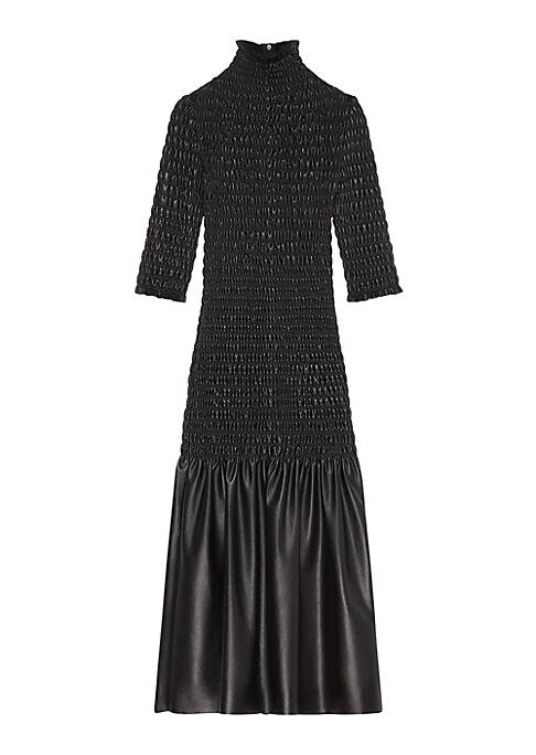 Luxe Leather Ruffle Dress