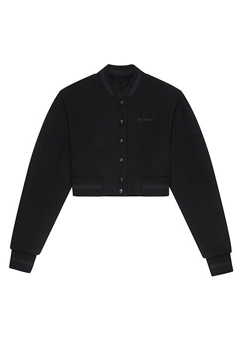 Rhinestone Wool Cropped Jacket
