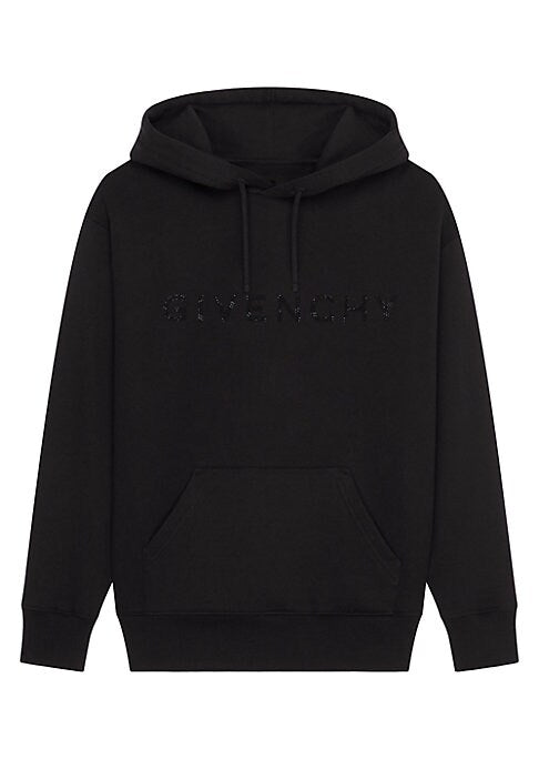 Rhinestone-Embellished Fleece Hoodie