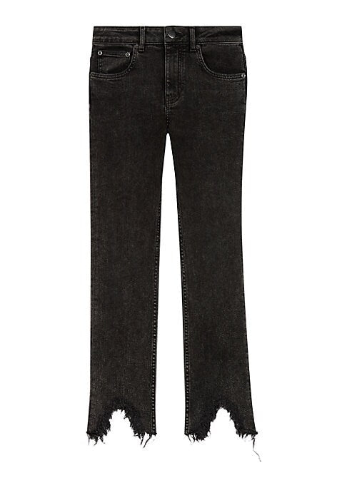 Distressed Straight-Leg Denim