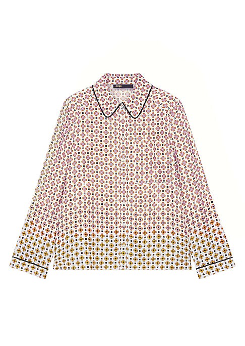 Geometric Piping Blouse