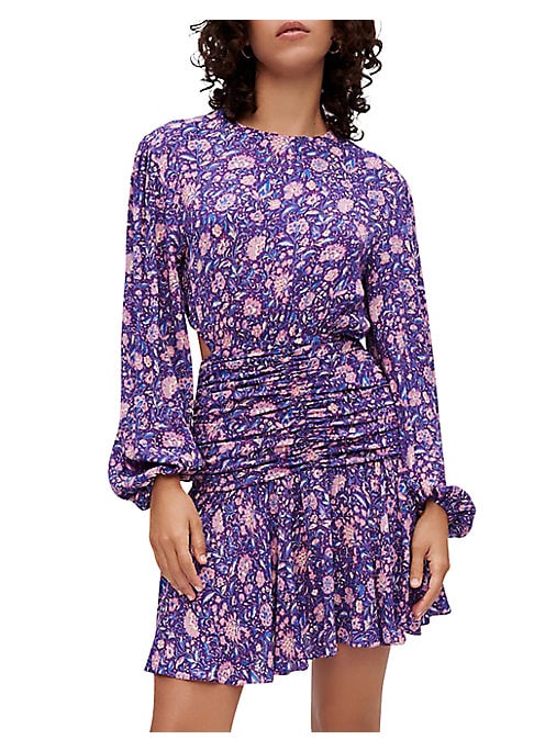 Floral Ruching Mini Dress