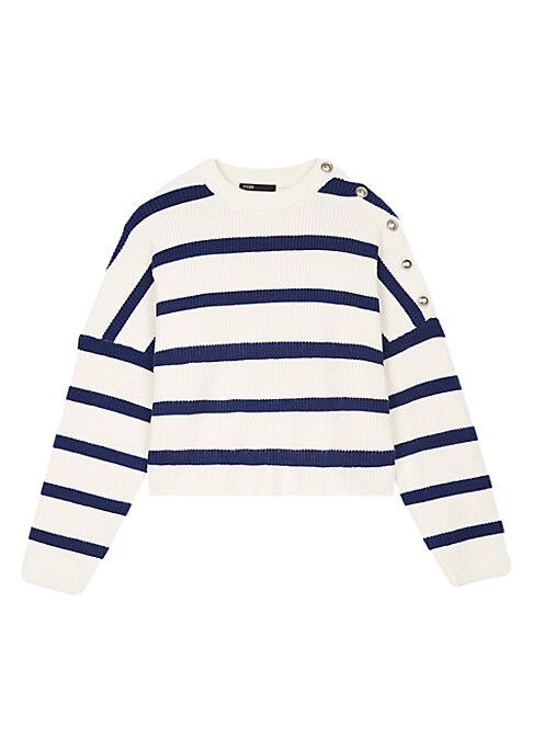 Cropped Striped Knit Sweater