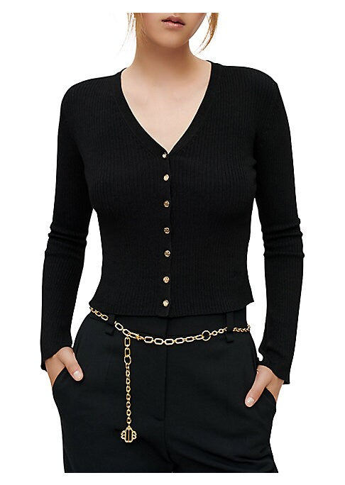 Shimmering Buttoned Cardigan