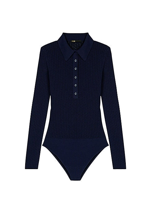Lace-Style Knit Bodysuit