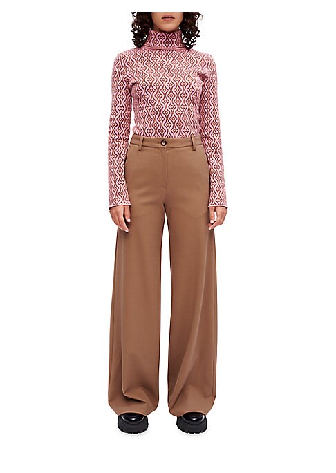 Chic Wide-Leg Wool Trousers