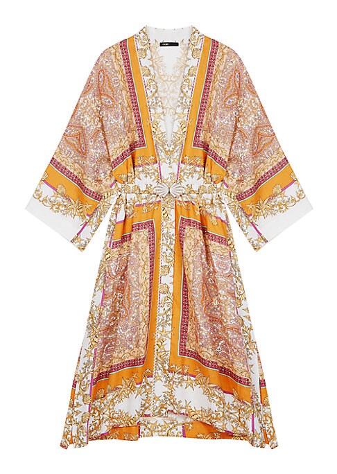 Shell Buckle Kimono Dress