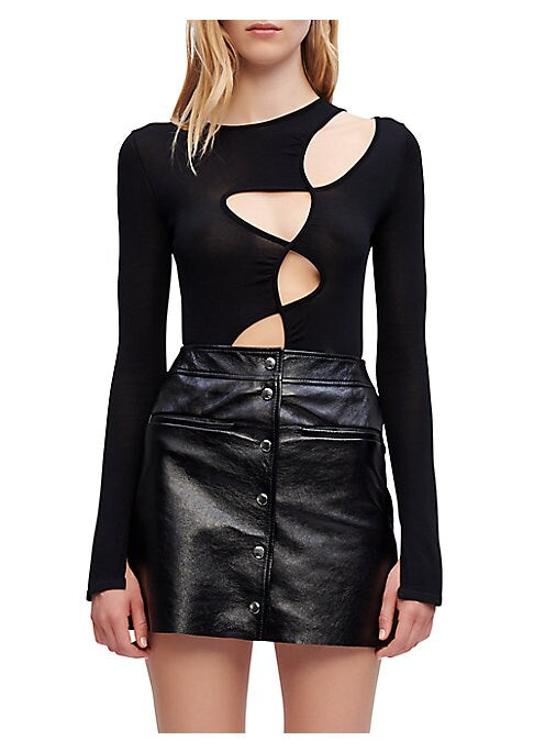 Glossy Leather Chic Skirt