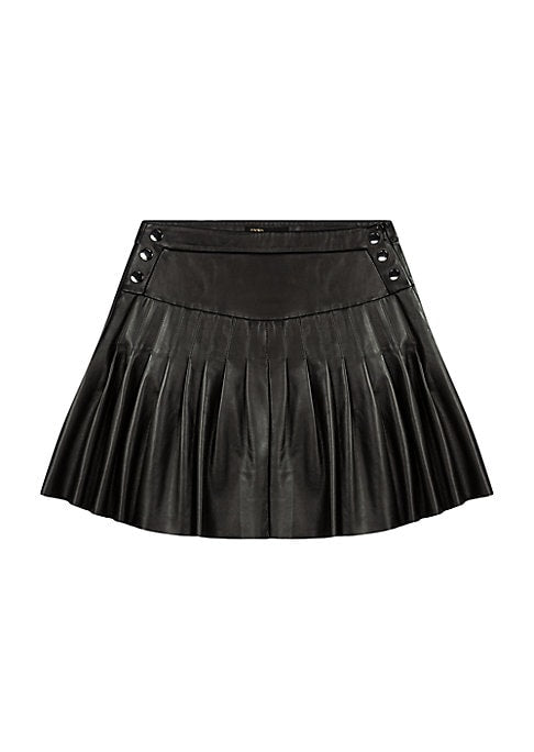 Flare Leather Mini Skirt