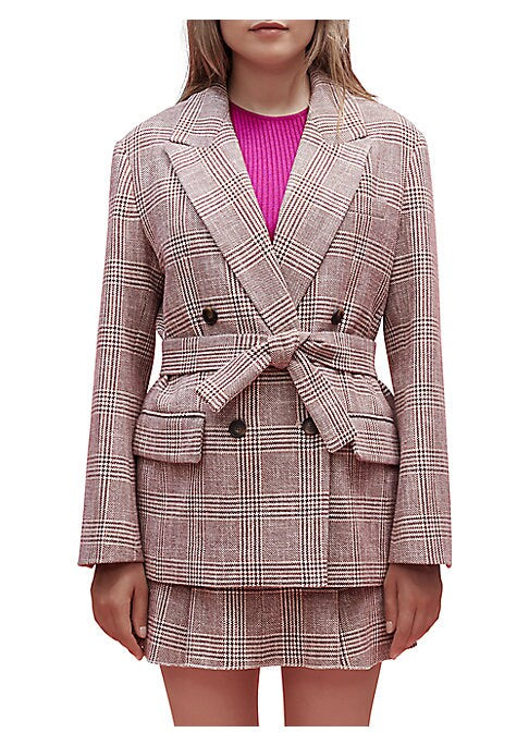 Vintage Check Belted Blazer