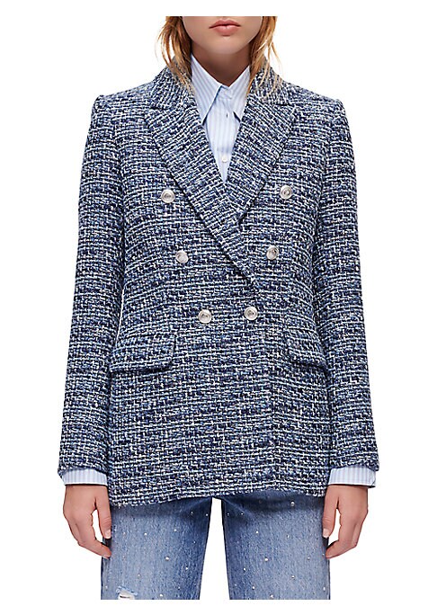 Chic Fitted Tweed Blazer