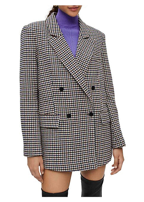 Houndstooth Oversized Blazer