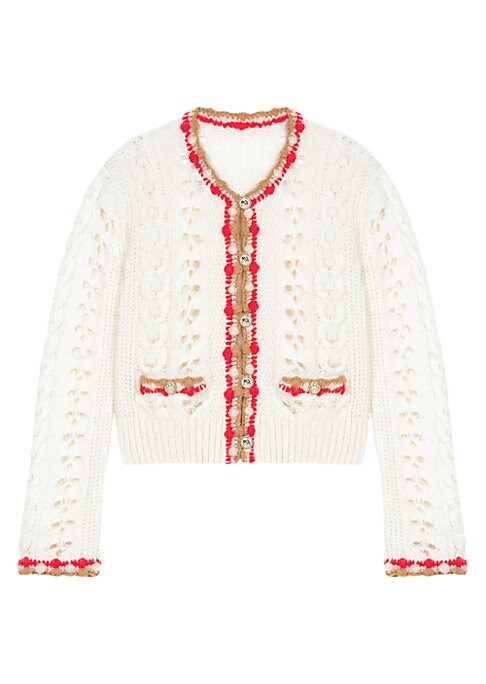 Embellished Contrast Cardigan