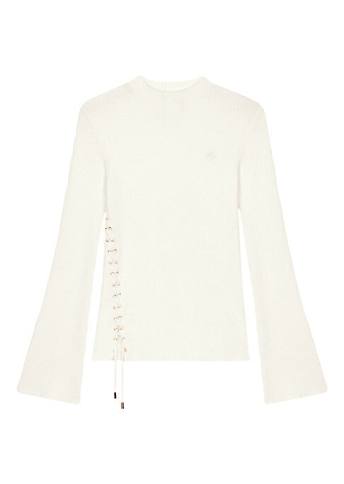 Lace-Up Mock Sweater