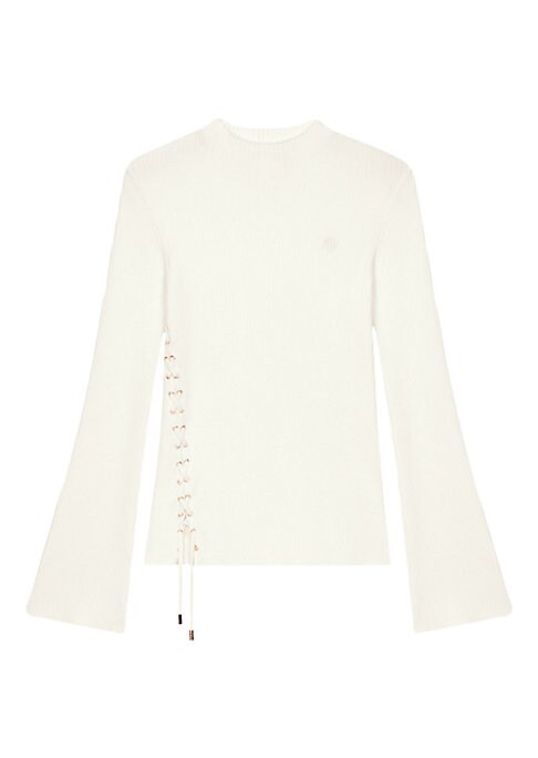 Lace-Up Mock Sweater