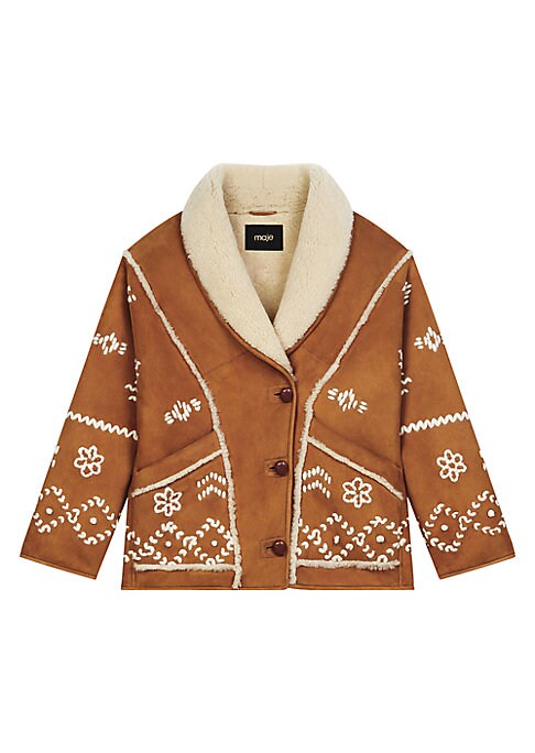 Embroidered Shearling Elegance