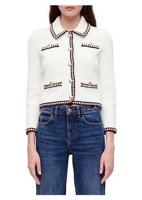 Chic Pearl-Trimmed Cardigan