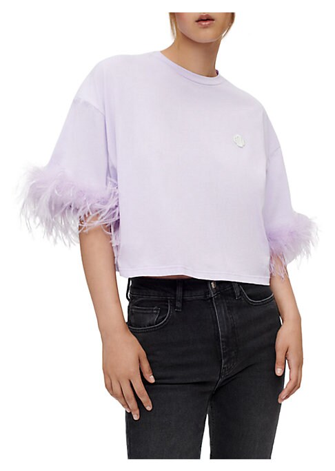 Feathered Cotton Boxy Tee