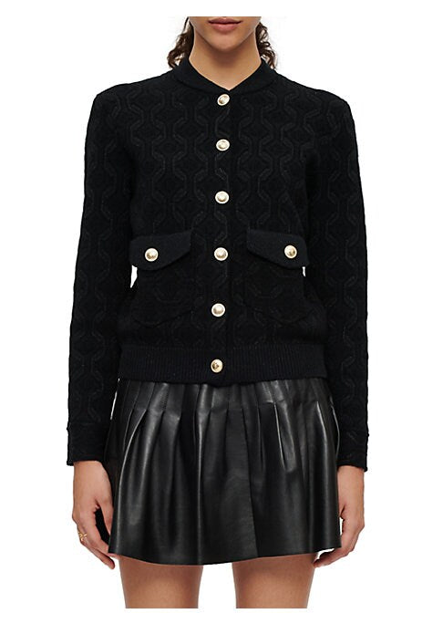 Chic Metallic Knit Cardigan