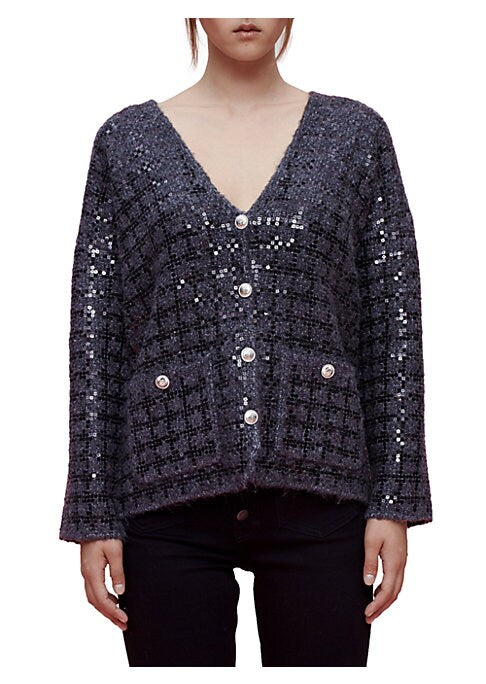 Sparkling Plaid Cardigan
