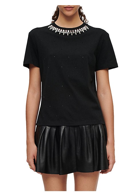 Jewel-Studded Cotton Tee