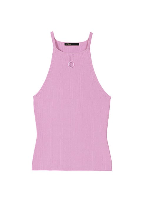 Cropped Logo Halter Tank
