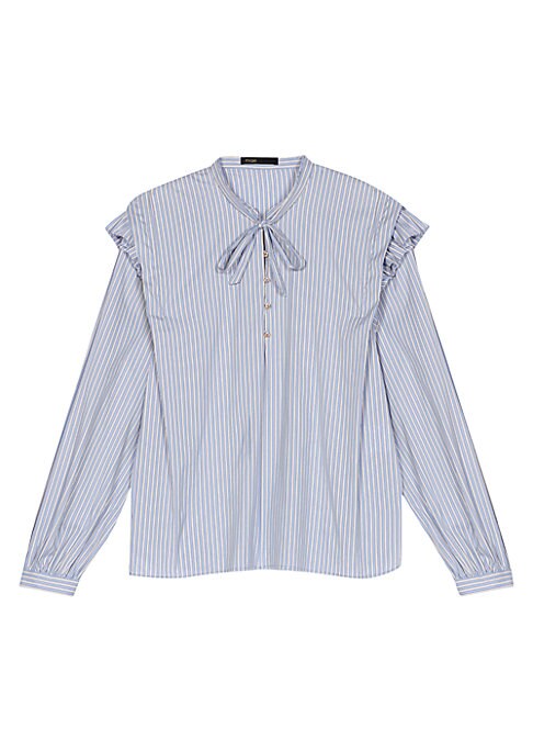 Ruffled Tie Neck Top