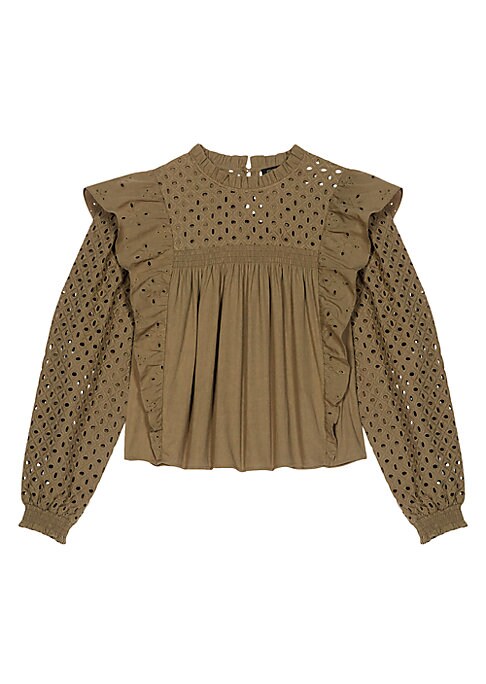 Ruffled Embroidery Blouse