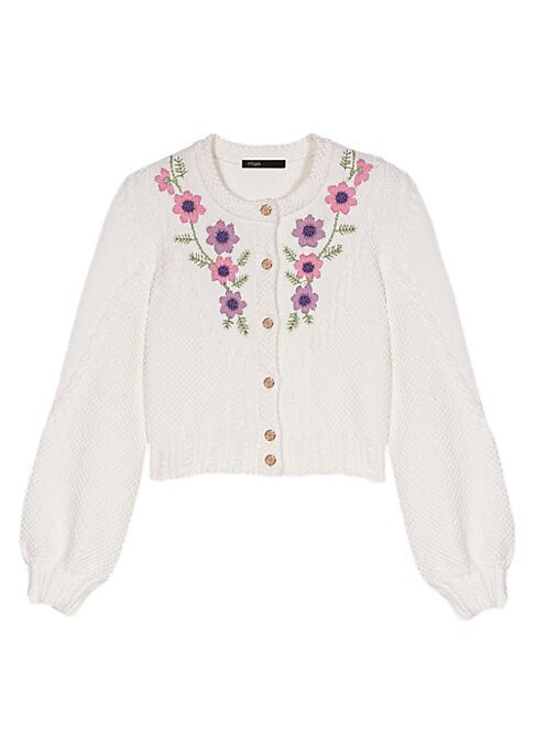 Embroidered Floral Knit Sweater