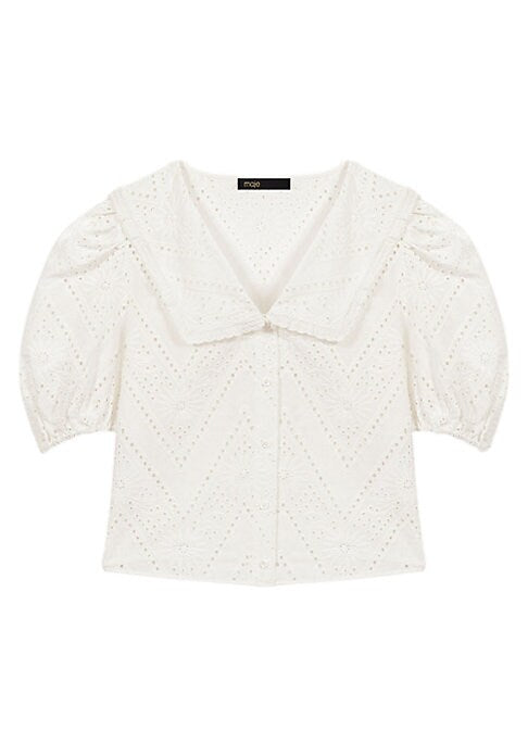 Ruffled Contrast Crop Shirt