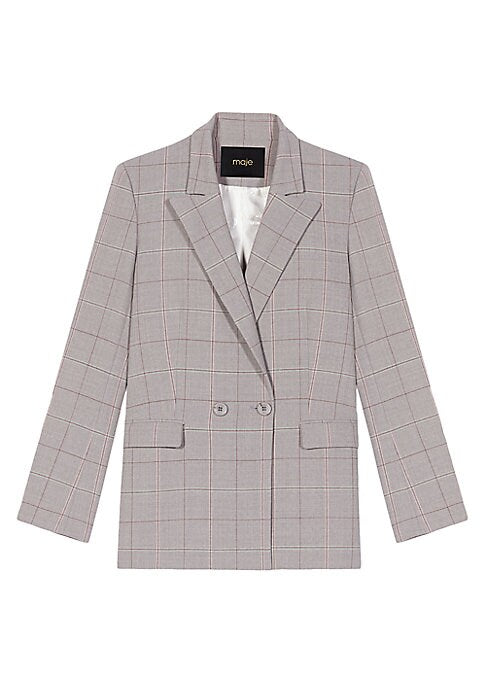 Chic Grey Check Blazer