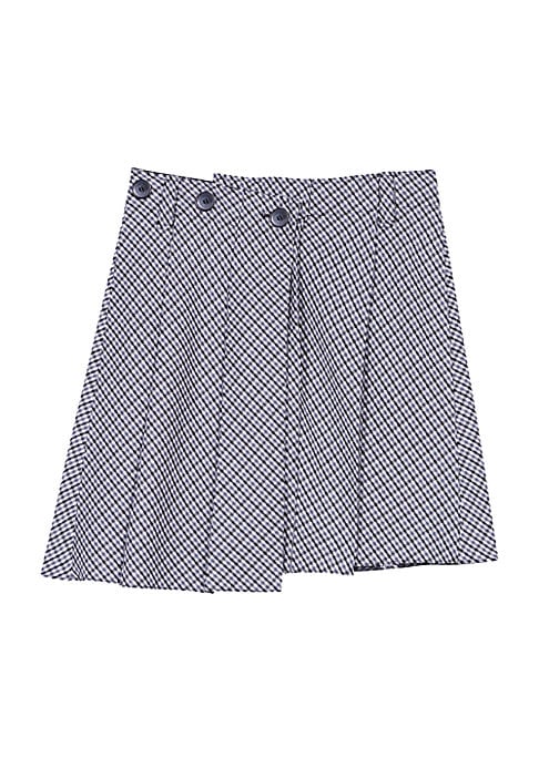 Elegant Houndstooth Wrap Skirt