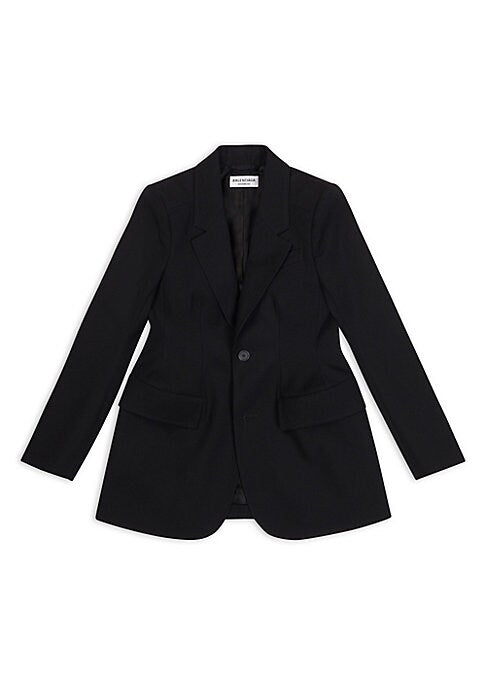 Elegant Black Wool Blazer