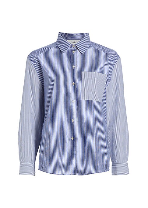Striped Cotton Button-Up Shirt