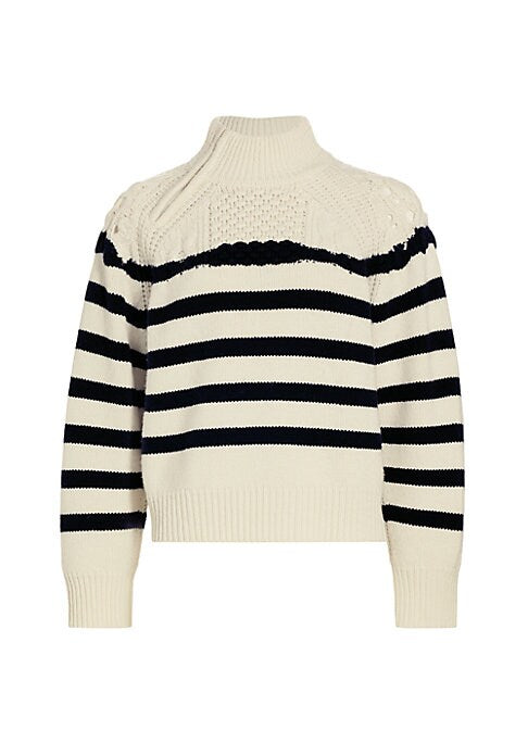 Striped Cozy Turtleneck Sweater