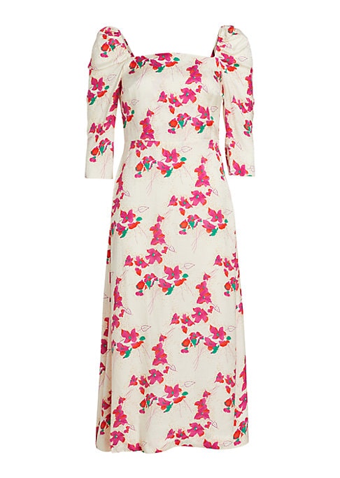 Floral Jacquard Midi Dress