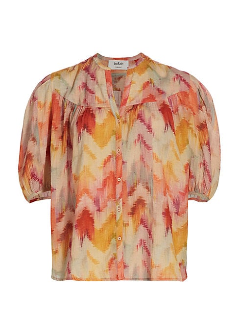 Vibrant Chevron Puff Top